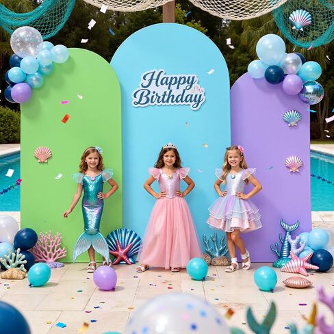 7.2ft 6.6ft 6ft مجموعة غطاء القوس الوردي من 3 أغطية قوس الزفاف دنة خالية من التجاعيد - غطاء خلفية قوس كيارا قابل للتمدد لاستحمام الطفل وحفلات أعياد الميلاد وحفلات الزفاف وغطاء خلفية الدش in Kuwait