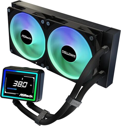 ASRock Radeon RX 9060 XT Challenger 16GB OC & Challenger 240 Digital AIO Cooler Bundle | شاشة مقاس 3 بوصات، مجموعة ألعاب عالية الإطارات في الثانية in Saudi Arabia