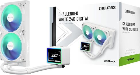 ASRock Radeon RX 9060 XT Steel Legend 16GB OC & Challenger White 240 Digital AIO Cooler Bundle | White Build with 3" Display & Polychrome SYNC in Saudi Arabia