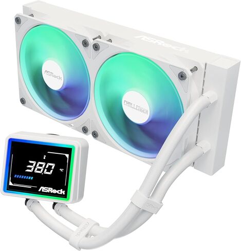 ASRock Radeon RX 9060 XT Steel Legend 16GB OC & Challenger White 240 Digital AIO Cooler Bundle | White Build with 3" Display & Polychrome SYNC in Saudi Arabia