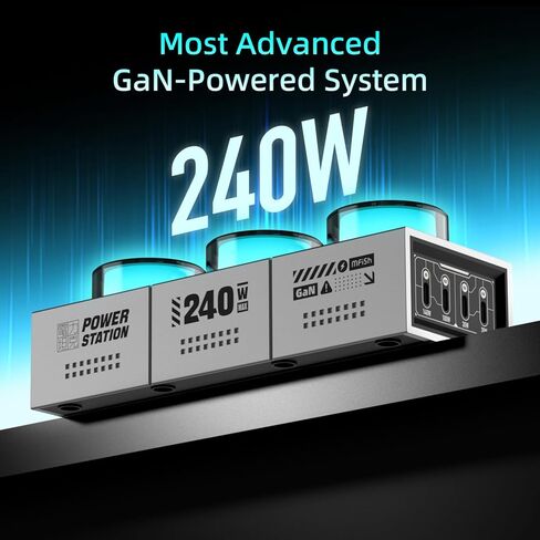 Mfish 240W Home Desktop and Mobile Phone All-in-One Charging Kit with 2500W AC 3-Outlet Socket in Kuwait