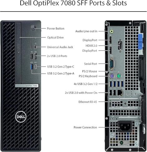 كمبيوتر سطح المكتب Dell OptiPlex 7080 SFF - Intel Core i7-10700 - ذاكرة الوصول العشوائي 16 جيجابايت - 256 جيجابايت M.2 SSD - عامل الشكل الصغير (متجدد) in Kuwait