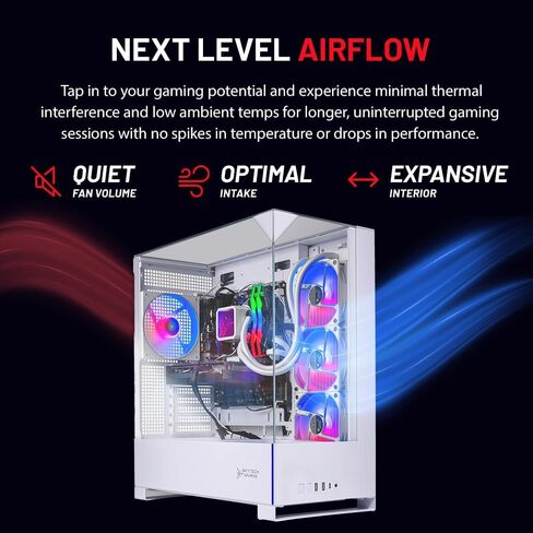 Skytech Gaming Archangel 5 كمبيوتر الألعاب، AMD Ryzen 7 7800X3D 4.2 جيجا هرتز، NVIDIA RTX 5060 Ti 16 جيجابايت VRAM، 1 تيرابايت Gen4 NVMe SSD، 32 جيجابايت DDR5 RAM 6000، 750 واط Gold PSU، 360 ARGB AIO، Wi-Fi، Win 11، سطح المكتب in Kuwait