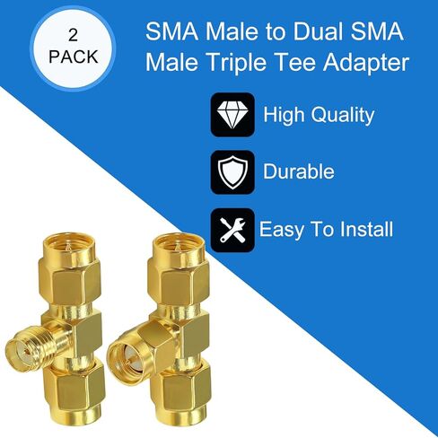 tuolnk sma موصل الفاصل sma ذكر إلى ثنائي sma ذكر الثلاثي المحملة محول sma أنثى إلى مزدوج sma ذكر 3 طريقة محوري موصل هوائي محول 2 حزمة in Kuwait