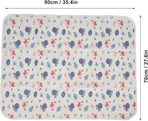 PerGar Baby Waterproof Bed Pad, Washable & Reusable Bedwetting Pads, 3-Layer Large Size Toddler Mattress Protector, Waterproof Mat for Home and On The Go Use (Submarine Model) in Saudi Arabia