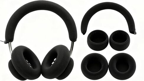 3-in-1 Protective Set for CMF by Nothing Headphone Pro, Silicone Earpad Covers + Headband Cover + Hard Shell Case, Sweatproof Washable Headphones Protection Accessories (Black) in Saudi Arabia