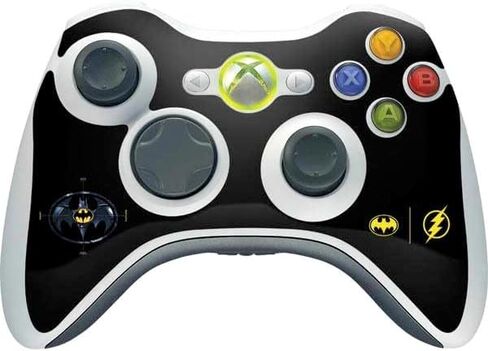 Skinit Decal Gaming Skin Compatible with Xbox 360 Wireless Controller - Officially Licensed Warner Bros The Flash Movie: Batman Multiverse Logos Design in Saudi Arabia