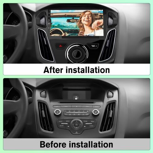 راديو Android لسيارة Ford Focus 2012-2017 مع شاشة لمس 9 بوصة، ذاكرة وصول عشوائي 2 جيجابايت + ذاكرة وصول عشوائي 64 جيجابايت، دعم Carplay، Android Auto، SWC، WiFi، بلوتوث، راديو FM AM RDS، مع كاميرا خلفية in Kuwait