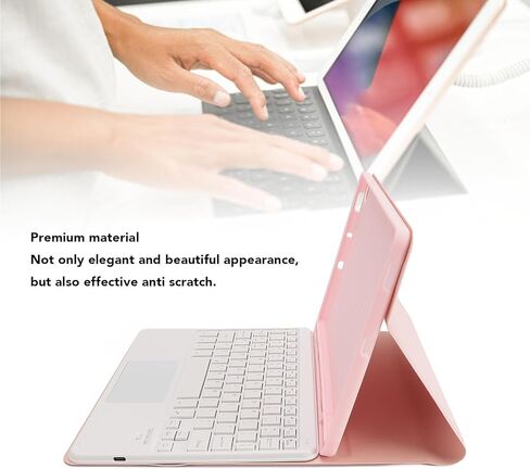 Yoidesu Tablet Keyboard Case, Leather Trackpad with Gesture Control for Tab S6 Lite 10.4 Inch SM P610 P615 (Pink) in Saudi Arabia