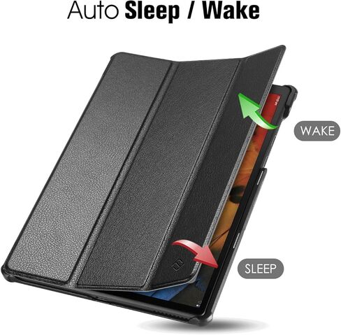 حافظة CaseBot لجهاز Lenovo Tab M10 Plus (2020 الجيل الثاني) TB-X606F/X606X تابلت FHD مقاس 10.3 بوصة، غطاء حامل نحيف خفيف الوزن (أسود) in Kuwait