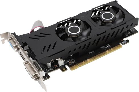 بطاقة رسومات Tangxi سعة 4 جيجابايت، GDDR5 128Bit 1020/1253MHz PCIE 3.0 بطاقة رسومات الألعاب، بطاقات فيديو صامتة للكمبيوتر الشخصي مع مروحة واحدة، / منفذ VGA/DVI، لسطح المكتب in Kuwait