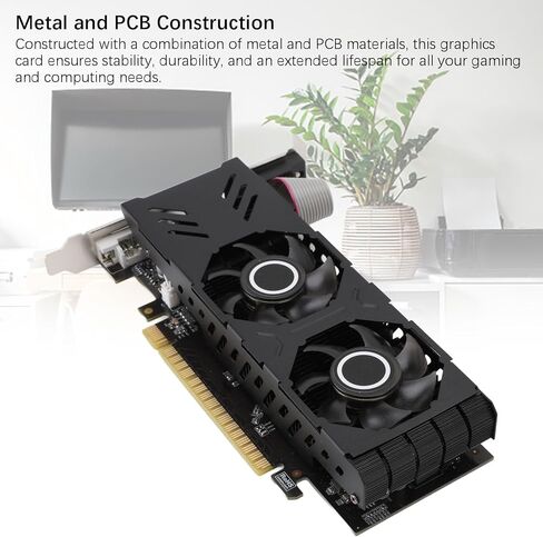 بطاقة رسومات Tangxi سعة 4 جيجابايت، GDDR5 128Bit 1020/1253MHz PCIE 3.0 بطاقة رسومات الألعاب، بطاقات فيديو صامتة للكمبيوتر الشخصي مع مروحة واحدة، / منفذ VGA/DVI، لسطح المكتب in Kuwait