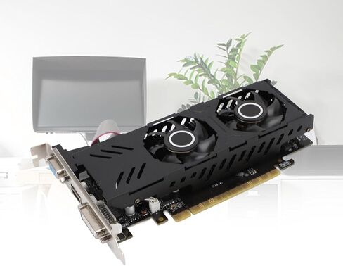 بطاقة رسومات Tangxi سعة 4 جيجابايت، GDDR5 128Bit 1020/1253MHz PCIE 3.0 بطاقة رسومات الألعاب، بطاقات فيديو صامتة للكمبيوتر الشخصي مع مروحة واحدة، / منفذ VGA/DVI، لسطح المكتب in Kuwait