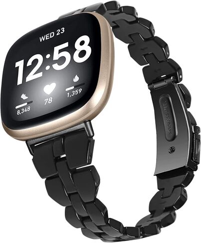FitTurn Resin Bands Compatible with Fitbit Versa 4/Versa 3/Sense 2/Sense Watch Band Stylish Lightweight Wristband Bracelet for Versa 4/Versa 3/Sense 2/Sense Smartwatch Accessories in Saudi Arabia