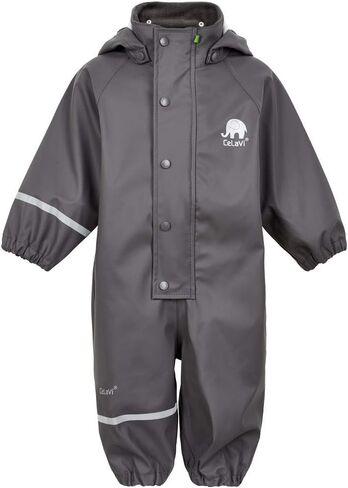CeLaVi European Kids Rain Suit for Boys Girls with Detachable Hood, Waterproof 2 Pcs Rain Jacket w/Pants or Dungarees in Kuwait
