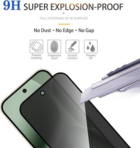 2 Pack Privacy Screen Protector for Google Pixel 10 Pro XL[Anti-Spy Tempered Glass][Fingerprint Unlock Support], Anti-Scratch, Bubble-Free,Protective 9H Glass for Google Pixel 10 Pro XL in Saudi Arabia