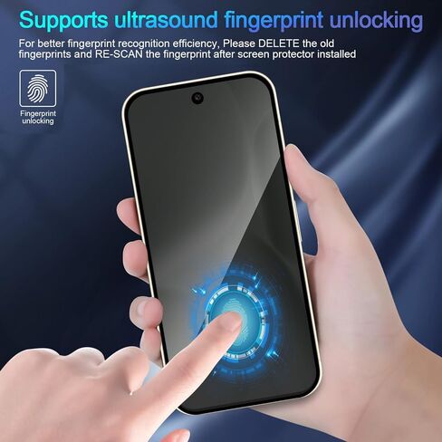 2 Pack Privacy Screen Protector for Google Pixel 10 Pro XL[Anti-Spy Tempered Glass][Fingerprint Unlock Support], Anti-Scratch, Bubble-Free,Protective 9H Glass for Google Pixel 10 Pro XL in Saudi Arabia