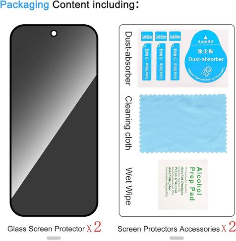 2 Pack Privacy Screen Protector for Google Pixel 10 Pro XL[Anti-Spy Tempered Glass][Fingerprint Unlock Support], Anti-Scratch, Bubble-Free,Protective 9H Glass for Google Pixel 10 Pro XL in Saudi Arabia
