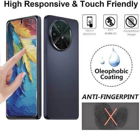 [4+4 Pack] For TCL 50 XL 5G Tempered Glass Screen Protector With TCL 50 XL Camera Lens Protector, TCL 50XL [HD Glass] Anti-fingerprint [9H Hardness Shatter Resistant] NO Bubble Case Friendly in Saudi Arabia