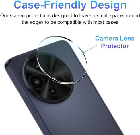 [4+4 Pack] For TCL 50 XL 5G Tempered Glass Screen Protector With TCL 50 XL Camera Lens Protector, TCL 50XL [HD Glass] Anti-fingerprint [9H Hardness Shatter Resistant] NO Bubble Case Friendly in Saudi Arabia