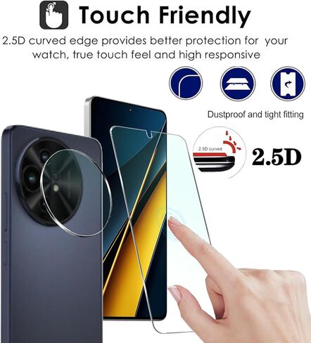 [4+4 Pack] For TCL 50 XL 5G Tempered Glass Screen Protector With TCL 50 XL Camera Lens Protector, TCL 50XL [HD Glass] Anti-fingerprint [9H Hardness Shatter Resistant] NO Bubble Case Friendly in Saudi Arabia