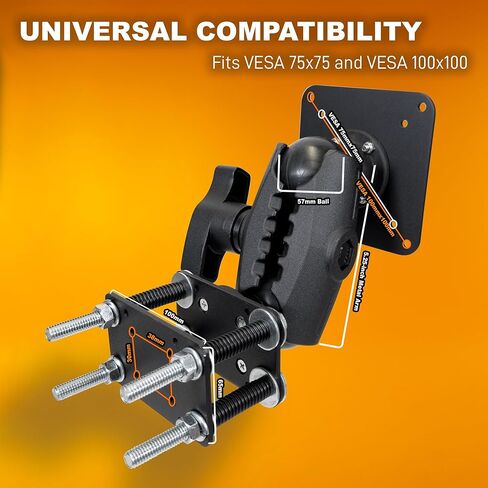 iBOLT VESA 75x75 / 100x100 Monitor Pillar Mount with 57mm (2.25-inch) Ball Joint in Saudi Arabia
