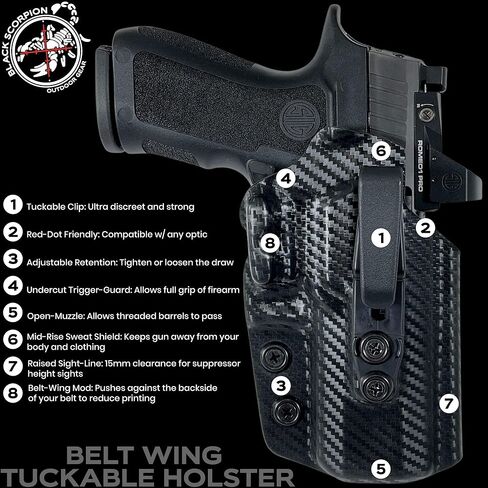 Inside The Waistband Belt Wing Tuckable Holster fits Springfield XD-M Elite 3.8'' w/Streamlight TLR-7 / TLR-8 in Saudi Arabia