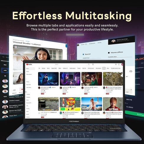 كمبيوتر محمول ASUS Vivobook مقاس 14 بوصة FHD للأعمال، Intel i7-1355U، ذاكرة وصول عشوائي 16 جيجابايت، تخزين 1.28 تيرابايت (1 تيرابايت SSD + مجموعة قاعدة إرساء 288 جيجابايت)، رسومات Intel UHD، لوحة أرقام، Wi-Fi 5، كاميرا ويب، Win 11 Pro، أزرق هادئ in Saudi Arabia