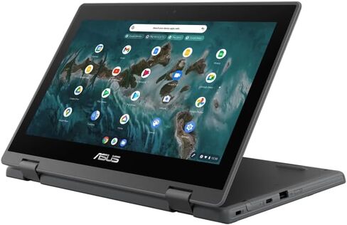 Asus Chromebook Flip Cr1 Cr1100fka-yz182t 11.6 شاشة لمس قوية قابلة للتحويل 2 في 1 Chromebook - عالي الدقة - 1366 × 768 - Intel Celeron N5100 رباعي النواة [4 النواة] 1.10 جيجا هرتز - 8 جيجا بايت إجمالي ذاكرة الوصول العشوائي - 32 جيجا بايت (متجدد) in Kuwait