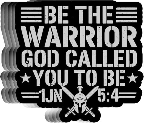 (5 قطع) ملصق Be The Warrior God Called You to Be مقاس 3 بوصات، ملصق فينيل مقاوم للماء ملهم من Christian Jesus للكمبيوتر المحمول، وزجاجات المياه، والهاتف، والسيارة، والخوذة in Kuwait