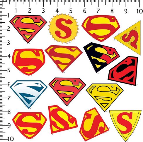 مجموعة متنوعة من ملصقات الفينيل المقطوعة بالقالب 50 قطعة من Superman Shield Evolutions - ملصقات شعار شعار DC "S" لأجهزة الكمبيوتر المحمول، وزجاجة المياه، وسجلات القصاصات، والكمبيوتر اللوحي، والاستخدام الداخلي والخارجي in Kuwait
