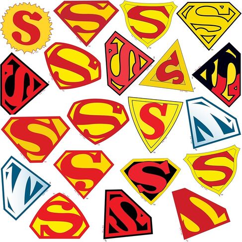 مجموعة متنوعة من ملصقات الفينيل المقطوعة بالقالب 50 قطعة من Superman Shield Evolutions - ملصقات شعار شعار DC "S" لأجهزة الكمبيوتر المحمول، وزجاجة المياه، وسجلات القصاصات، والكمبيوتر اللوحي، والاستخدام الداخلي والخارجي in Kuwait