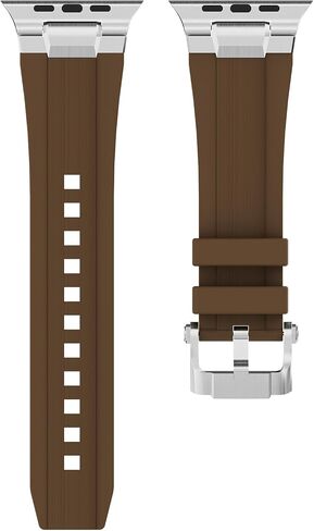 Sport Band for Apple Watch Ultra 3/Ultra 2/Ultra/Series 11 10 9 8 7 (49mm 46mm 45mm 44mm), Wide Rugged 316L Stainless Steel Connector Durable Silicone Band for Men in Kuwait