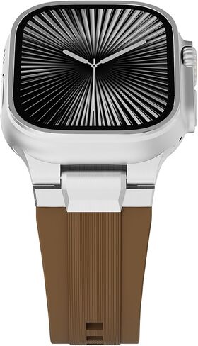Sport Band for Apple Watch Ultra 3/Ultra 2/Ultra/Series 11 10 9 8 7 (49mm 46mm 45mm 44mm), Wide Rugged 316L Stainless Steel Connector Durable Silicone Band for Men in Kuwait