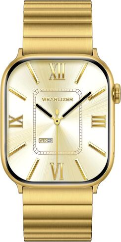 Wearlizer Two Tone Metal Band Compatible with Apple Watch Bands 40/38/41/42/44/45/46/49mm Women Men, Dressy Rectangular Chain Design Durable Stainless Steel Bracelet for iWatch Series 11-1/SE/Ultra in Saudi Arabia