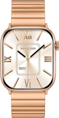 Wearlizer Two Tone Metal Band Compatible with Apple Watch Bands 40/38/41/42/44/45/46/49mm Women Men, Dressy Rectangular Chain Design Durable Stainless Steel Bracelet for iWatch Series 11-1/SE/Ultra in Saudi Arabia