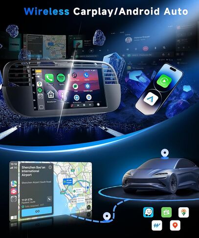 ستيريو سيارة 4G+64G Android 15 لسيارة Fiat 500 2007-2015 مع Carplay Android Auto، شاشة لمس 7 بوصة 1024 * 600 GPS/WiFi/Bluetooth 5.0/ FM/32EQ/ SWC/كاميرا احتياطية in Kuwait