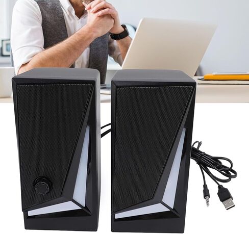 Dpofirs USB Powered Computer Speakers for Desktop, RGB Laptop Speaker with 7 Dynamic Effects for PC, 10W Stereo External Speakers in Saudi Arabia