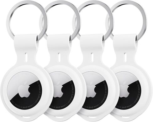 4 عبوات من أجل Airtag Case حامل سلسلة مفاتيح من السيليكون لـ Apple Air Tagholder مقاوم للماء لعلامات الهواء غطاء ملحقات حلقة المفاتيح جهاز تعقب GPS لحقائب الأمتعة الحيوانات الأليفة والكلاب والقطط ومفاتيح الدراجة والأطفال in Kuwait