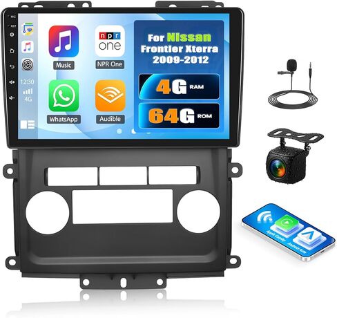 [4+64G] Android 15 Car Stereo for Nissan Frontier Xterra 2009-2012 with Wireless Carplay&Android Auto,9 Inch Car Radio with Mirror Link Bluetooth FM/RDS WiFi GPS EQ DSP SWC Dual USB+AHD Backup Camera in Saudi Arabia