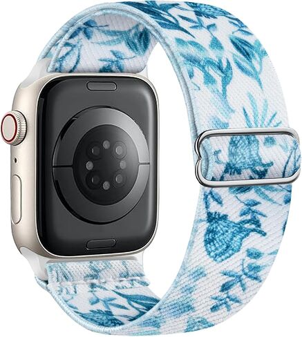حزام نايلون قابل للتمدد متوافق مع Apple Watch Series 11 10 9 8 7 46mm 45mm 42mm 41mm Ultra 3 2 Band 49mm Series 6 5 4 SE3 2 44mm 40mm Series3 2 1 38mm رجال iWatch Bands النساء حزام حلقة منفرد in Kuwait