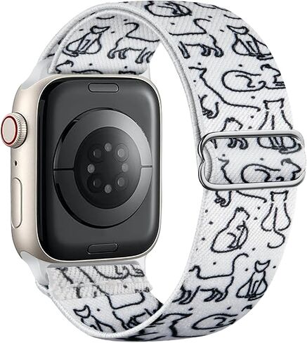 حزام نايلون قابل للتمدد متوافق مع Apple Watch Series 11 10 9 8 7 46mm 45mm 42mm 41mm Ultra 3 2 Band 49mm Series 6 5 4 SE3 2 44mm 40mm Series3 2 1 38mm رجال iWatch Bands النساء حزام حلقة منفرد in Kuwait