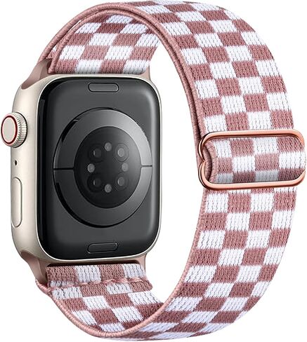 حزام نايلون قابل للتمدد متوافق مع Apple Watch Series 11 10 9 8 7 46mm 45mm 42mm 41mm Ultra 3 2 Band 49mm Series 6 5 4 SE3 2 44mm 40mm Series3 2 1 38mm رجال iWatch Bands النساء حزام حلقة منفرد in Kuwait