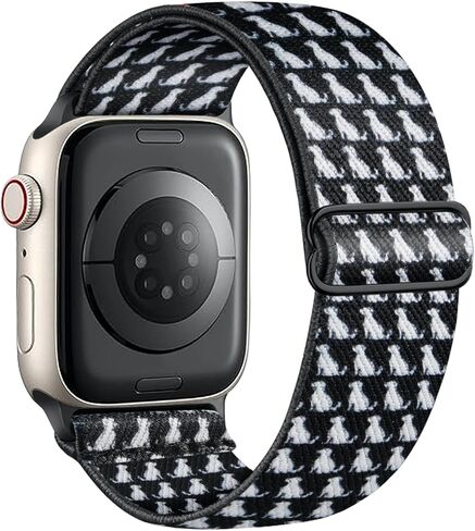 حزام نايلون قابل للتمدد متوافق مع Apple Watch Series 11 10 9 8 7 46mm 45mm 42mm 41mm Ultra 3 2 Band 49mm Series 6 5 4 SE3 2 44mm 40mm Series3 2 1 38mm رجال iWatch Bands النساء حزام حلقة منفرد in Kuwait