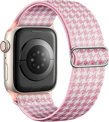 حزام نايلون قابل للتمدد متوافق مع Apple Watch Series 11 10 9 8 7 46mm 45mm 42mm 41mm Ultra 3 2 Band 49mm Series 6 5 4 SE3 2 44mm 40mm Series3 2 1 38mm رجال iWatch Bands النساء حزام حلقة منفرد in Kuwait