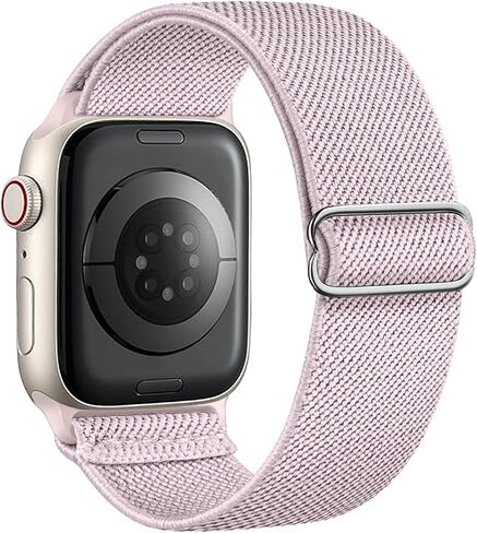 حزام نايلون قابل للتمدد متوافق مع Apple Watch Series 11 10 9 8 7 46mm 45mm 42mm 41mm Ultra 3 2 Band 49mm Series 6 5 4 SE3 2 44mm 40mm Series3 2 1 38mm رجال iWatch Bands النساء حزام حلقة منفرد in Kuwait
