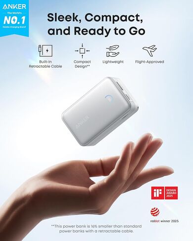 Anker Nano Retractable Power Bank with 2 in 1 Wireless Charging Station in Saudi Arabia