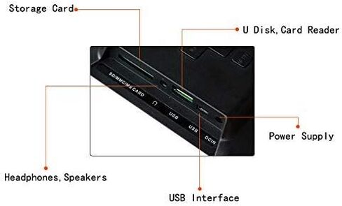 Digital Photo Frames 7 Inch Advertising Machine Digital Picture Frame Music Video Playback Multifunctional Digital Screen 800 x 480 Resolution Black and White Photo Frame USB Interface in Kuwait