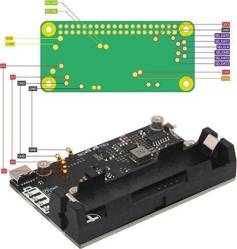 لوحة توسيع Geekworm X306 V1.5 UPS مع حافظة معدنية X306-C1 لـ Raspberry Pi Zero 2W in Saudi Arabia