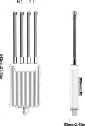 Yoidesu R5 Mode 3000M WiFi Router، 4 Dual Band 7dBi هوائيات عالية الكسب للإنترنت اللاسلكي، موجه الإنترنت اللاسلكي PoE للمزارع الداخلية والخارجية (قابس الولايات المتحدة) in Saudi Arabia